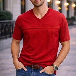 Tommy Hilfiger Red Crew Neck Short Sleeve Tees